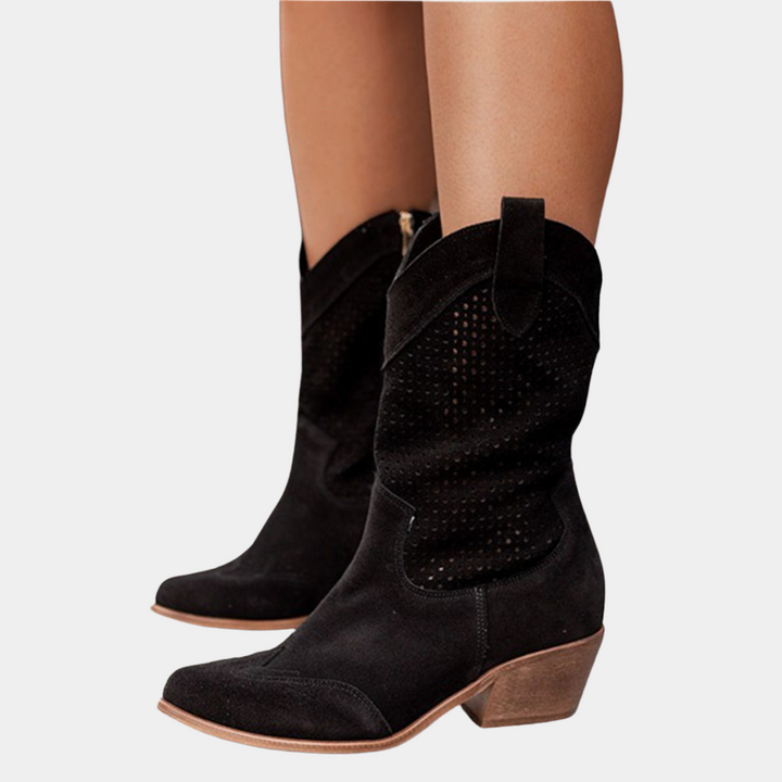 Francesca | Women's Western Ankle Boots - White - Image 3