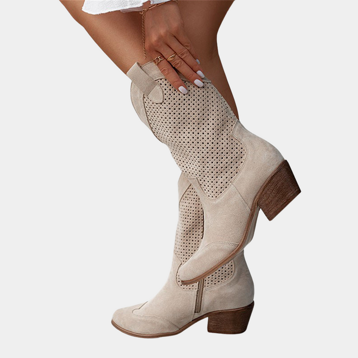 Francesca | Women's Western Ankle Boots - White - Image 5
