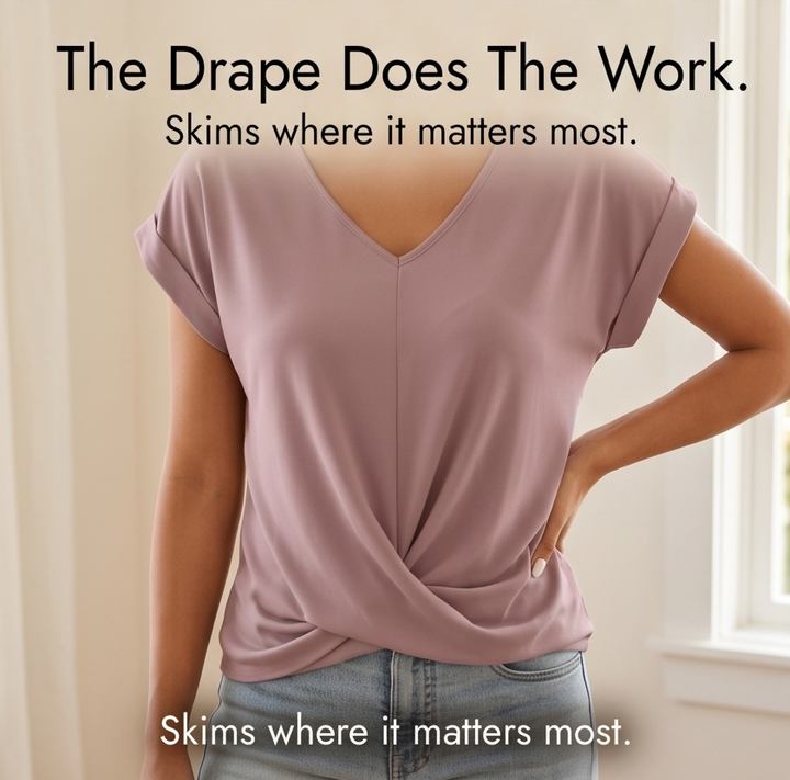 Gelinda | Women's Twist Front V-Neck Cap Sleeve Top - Pink - Image 9