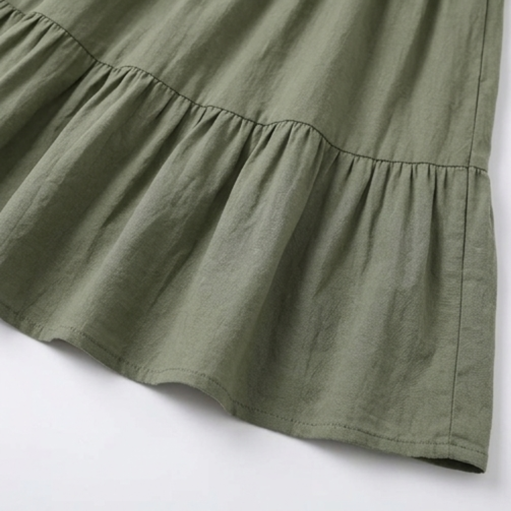 Gwendolyn | Women's Halter Neck Tiered Maxi Dress - Sage - Image 9