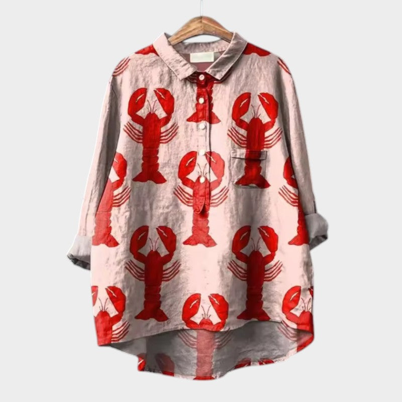 Gwenora | Women's Floral Bird Print Long Sleeve Blouse - Floral - Image 2