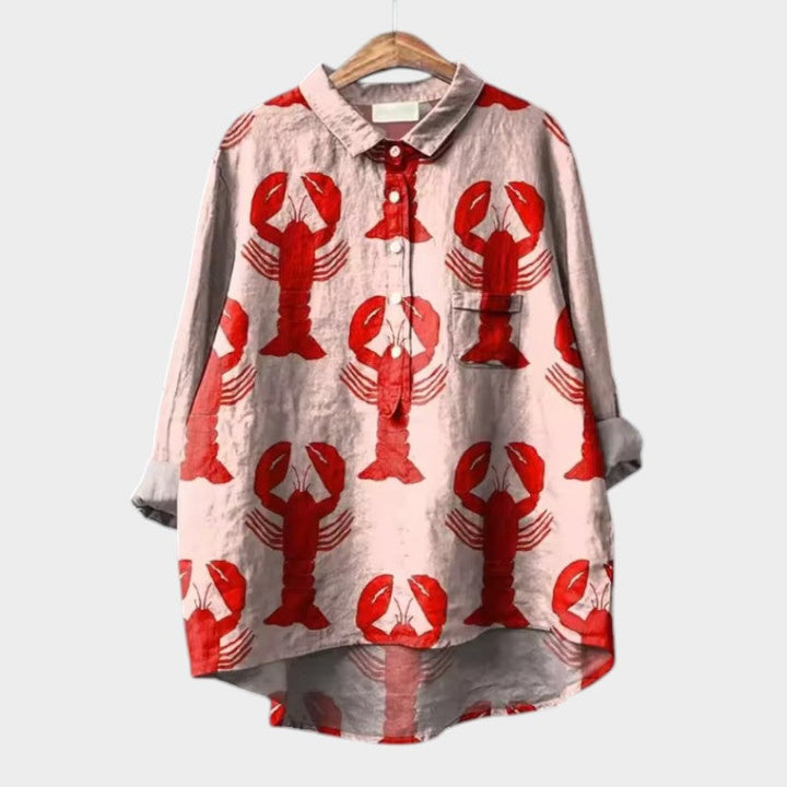 Gwenora | Women's Floral Bird Print Long Sleeve Blouse - Floral - Image 2
