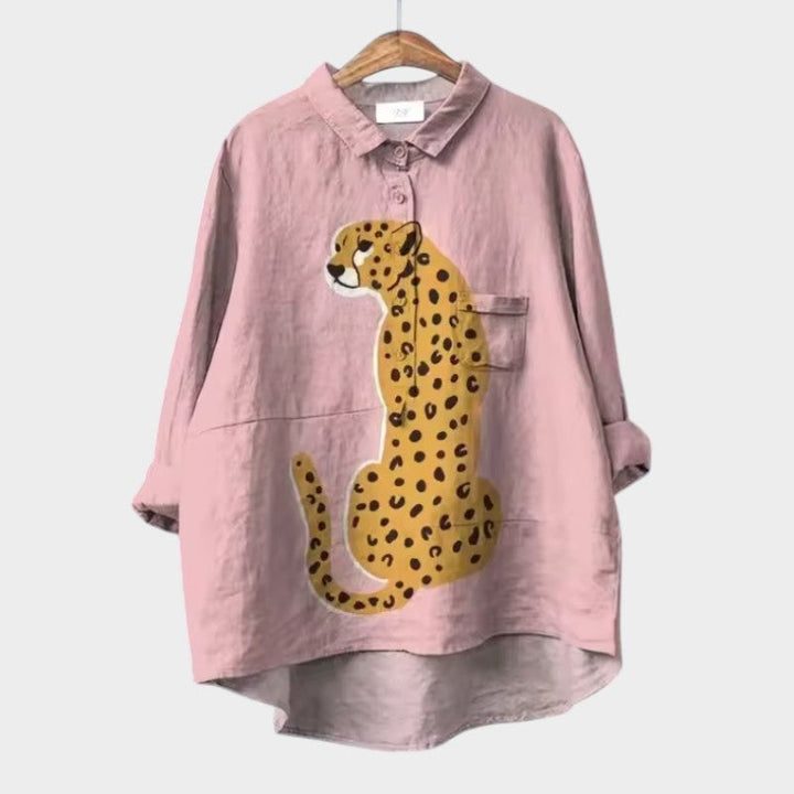Gwenora | Women's Floral Bird Print Long Sleeve Blouse - Floral - Image 3