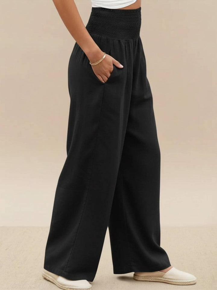 Halvara | Women's Wide Leg Palazzo Pants High Waist - Beige - Image 20