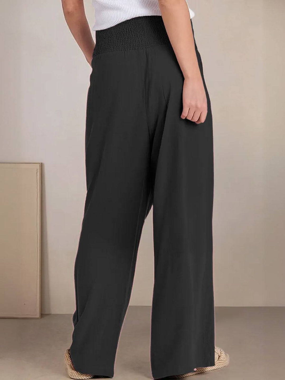 Halvara | Women's Wide Leg Palazzo Pants High Waist - Beige - Image 22