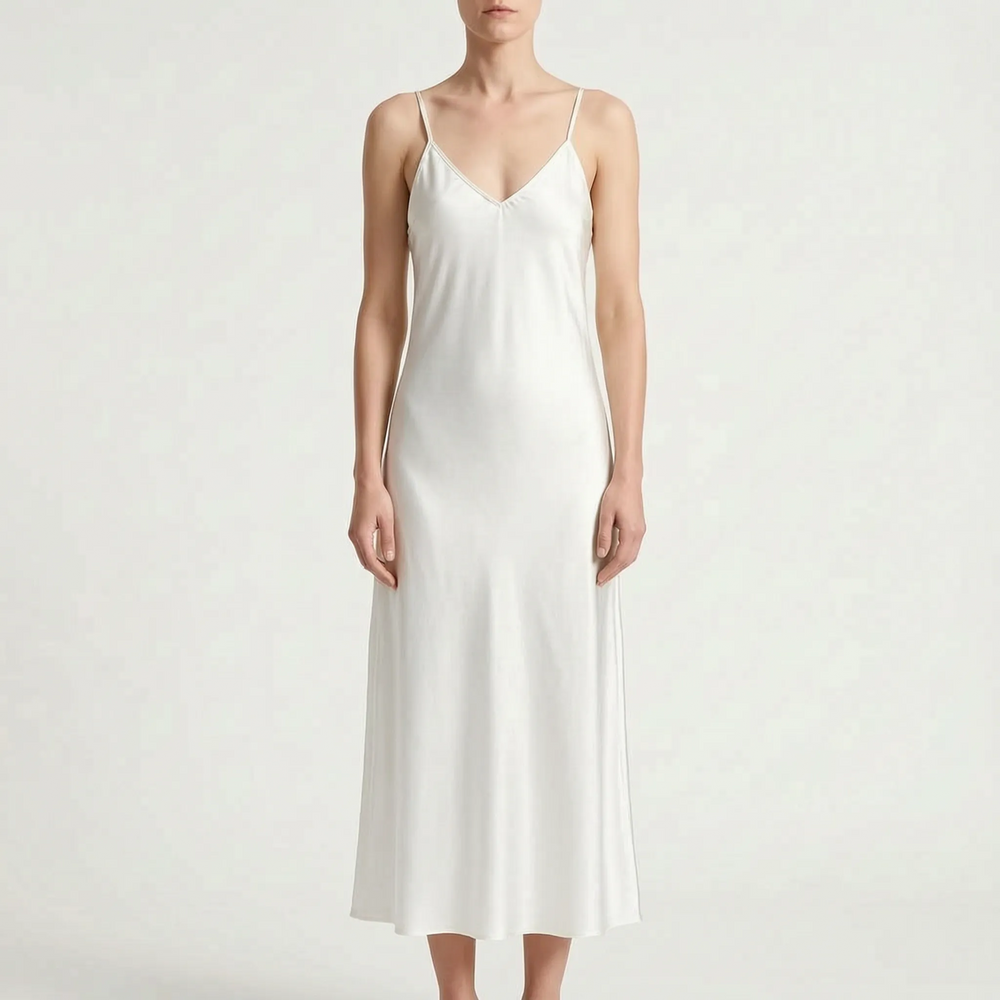 Halvindra | Women's Slip Maxi Dress V-Neck - Yellow - Image 2