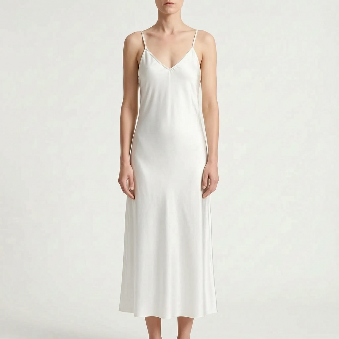 Halvindra | Women's Slip Maxi Dress V-Neck - Yellow - Image 2