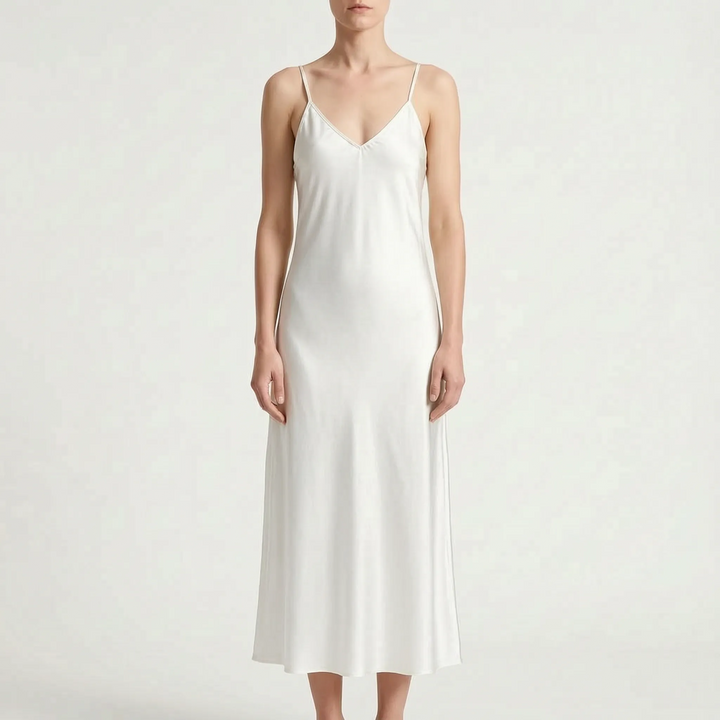 Halvindra | Women's Slip Maxi Dress V-Neck - Yellow - Image 2