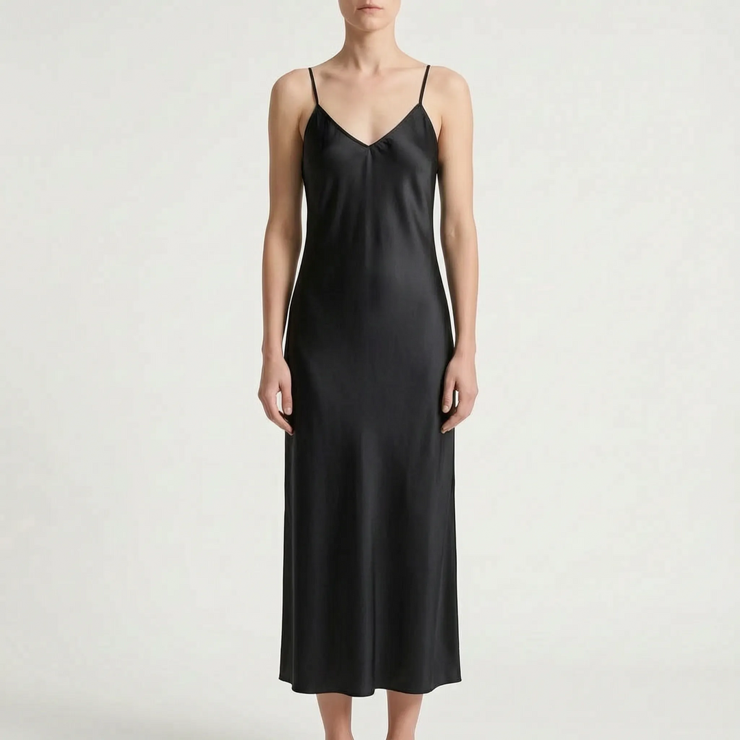 Halvindra | Women's Slip Maxi Dress V-Neck - Yellow - Image 7