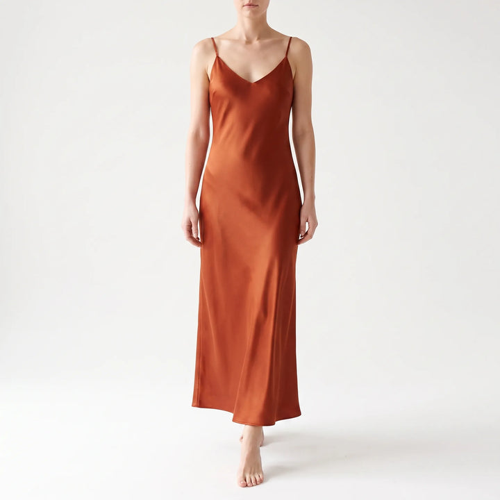 Halvindra | Women's Slip Maxi Dress V-Neck - Yellow - Image 9