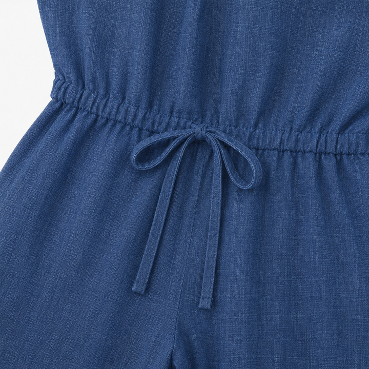 Halvine | Women's Halter Wide-Leg Jumpsuit - Blue - Image 7