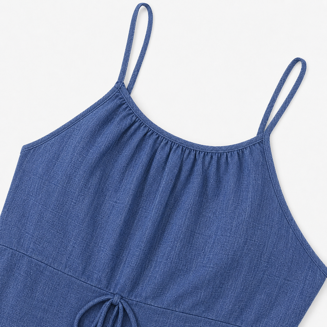 Halvine | Women's Halter Wide-Leg Jumpsuit - Blue - Image 8