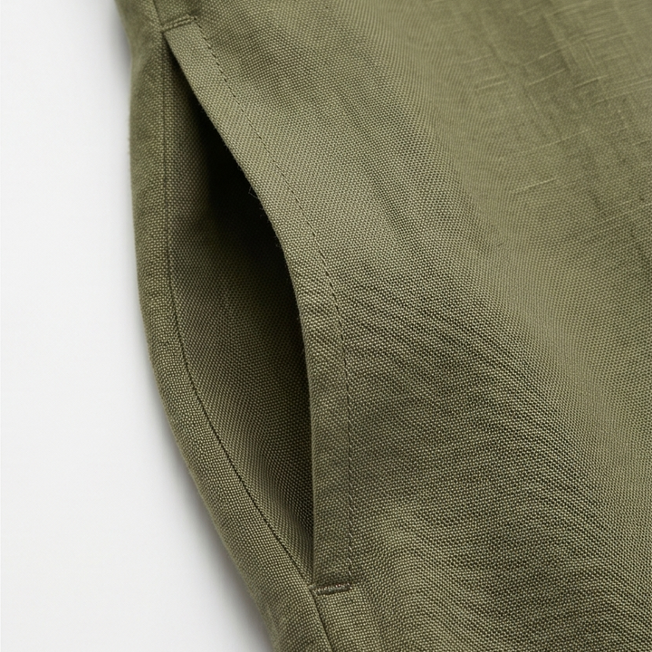 Halvine | Women's Maxi Shirt Dress with Pockets - Olive Green - Image 10