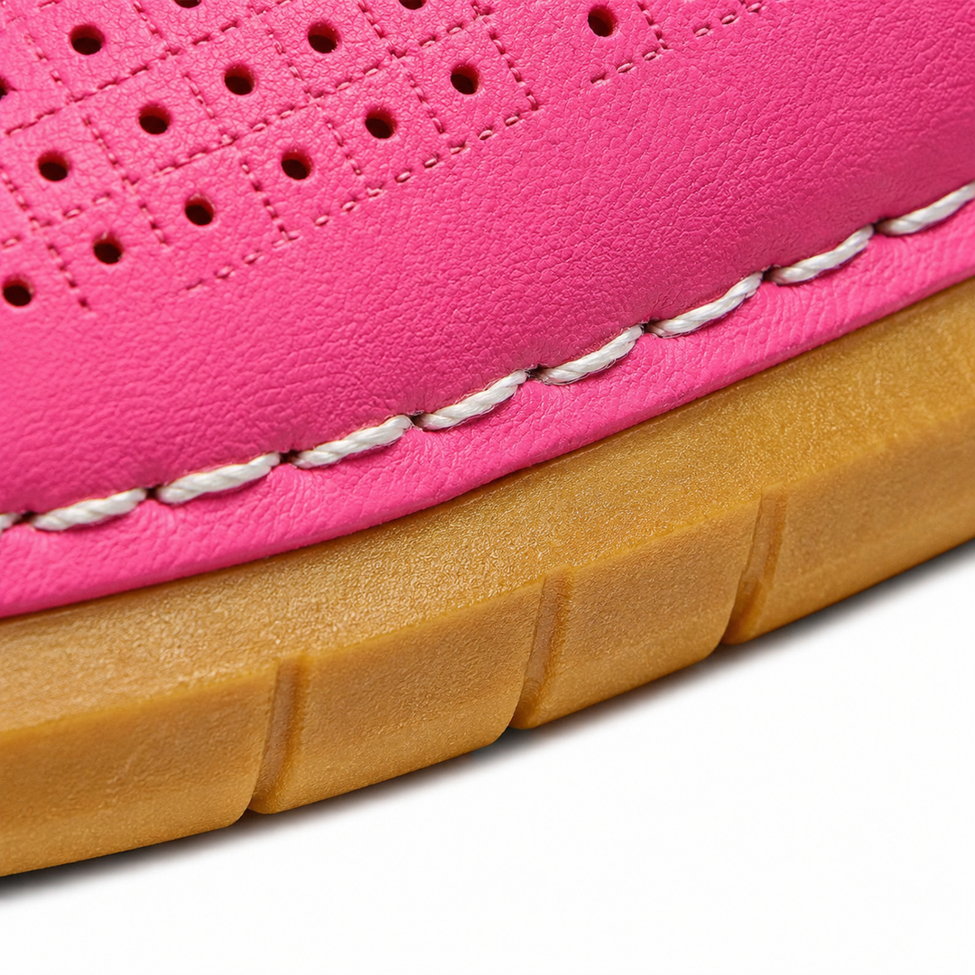 Halvine | Women's Perforated Wedge Slingback Sandal - Hot Pink - Image 15