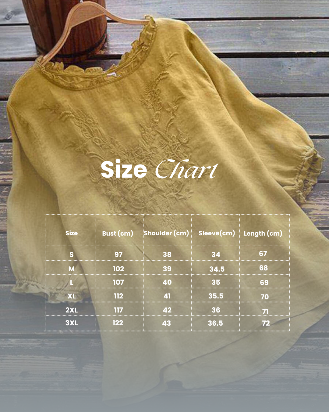 Halvorne | Women's Boho Embroidered Linen Blouse - Yellow - Image 7