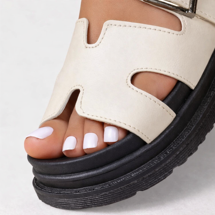 Halvorne | Women's Strappy Platform Sandals - Black - Image 5