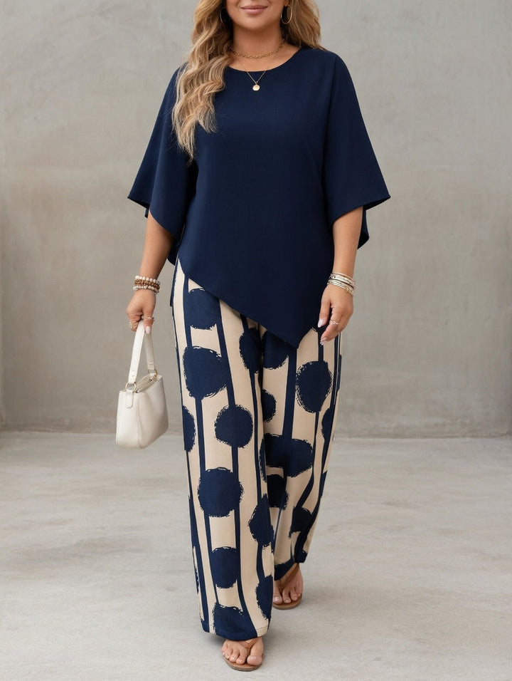 Halvorne | Women's Two Piece Set Wide Leg Pants - Brown - Image 4