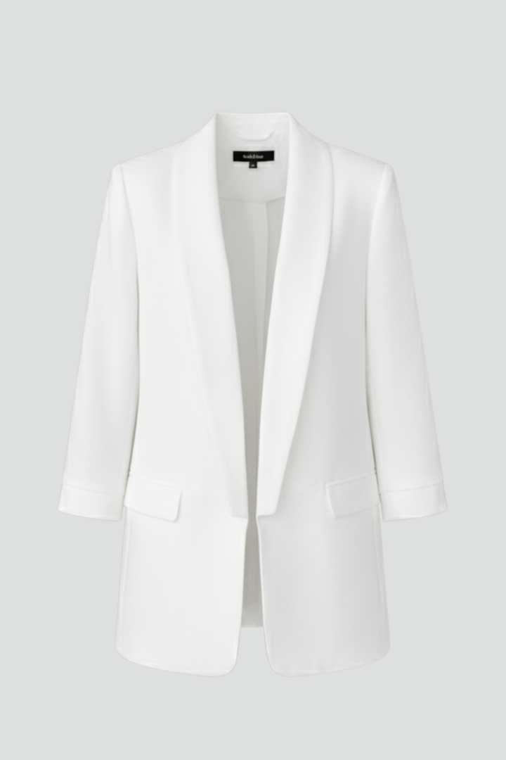 Harper | Women's Fitted White Blazer - White - Image 1