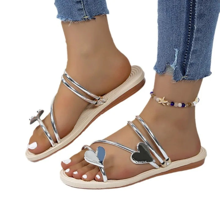 Amora Rhinestone Beach Sandals