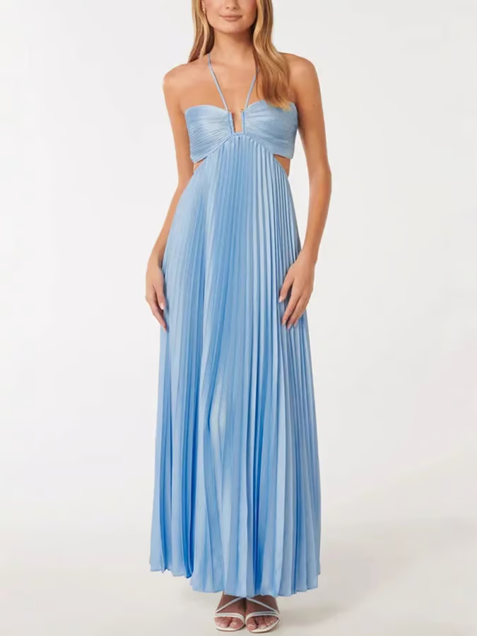 Tansy | Summer Glow Halter Maxi Dress