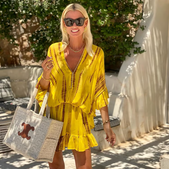 Adalyn | Chic V-Neck High Waist Mini Dress