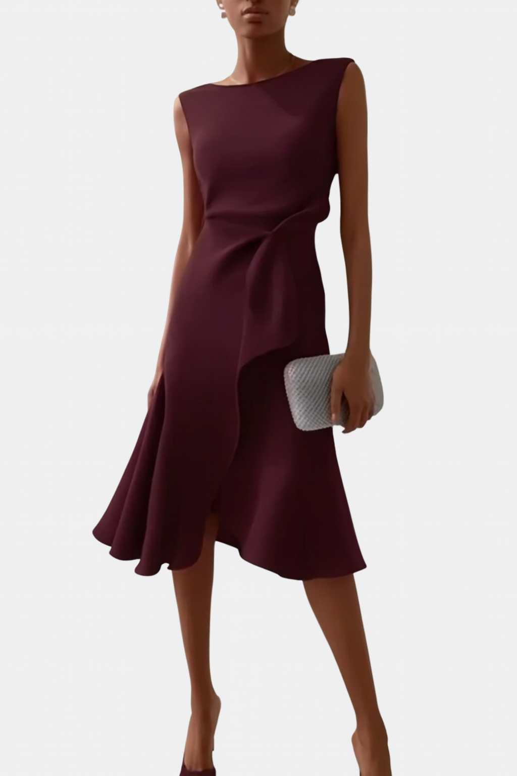 Sheila™ | Draped Asymmetric Midi Dress