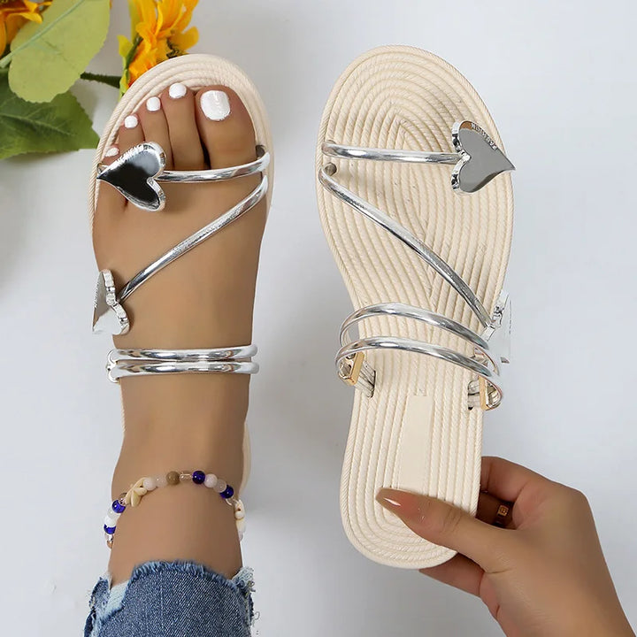 Amora Rhinestone Beach Sandals