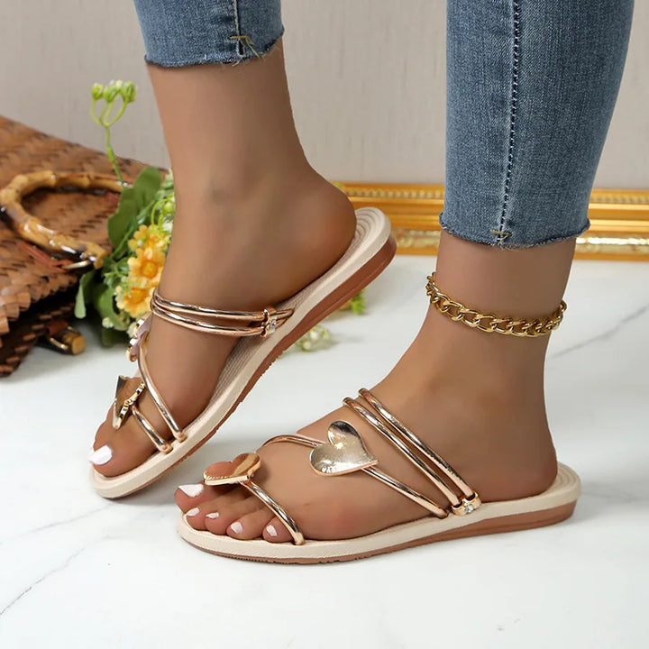 Amora Rhinestone Beach Sandals