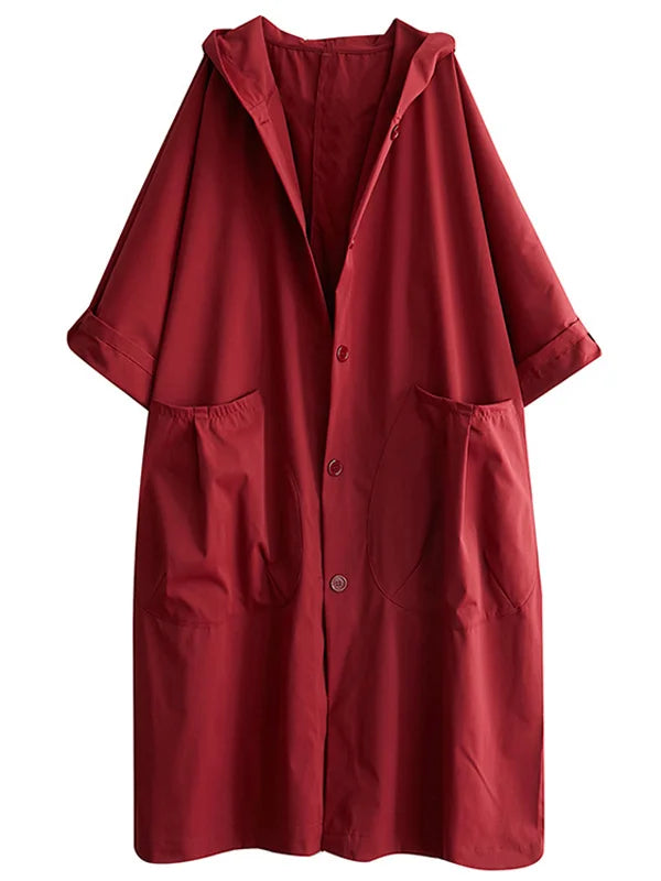 Isadora | Women's Hooded Long Coat - Khaki - Image 7