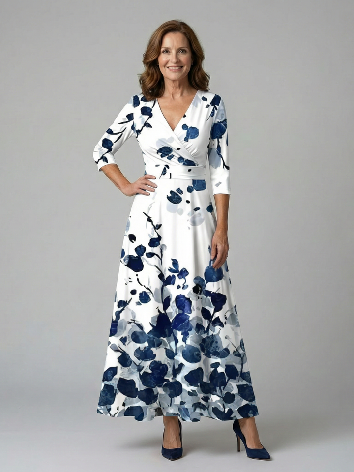 Isolde | Women's Wrap Midi Dress in Bold Floral Print - Image 12