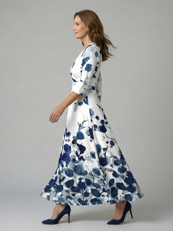 Isolde | Women's Wrap Midi Dress in Bold Floral Print - Image 13