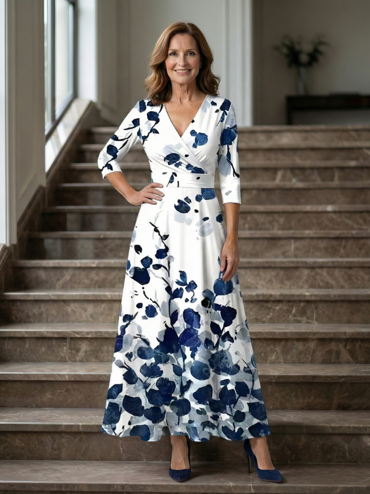 Isolde | Women's Wrap Midi Dress in Bold Floral Print - Image 16