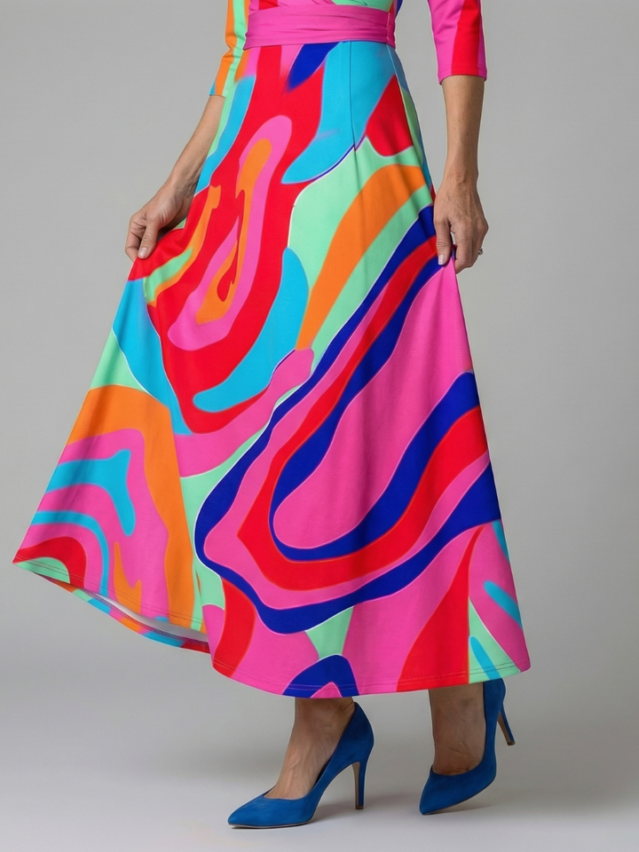 Isolde | Women's Wrap Midi Dress in Bold Floral Print - Image 9