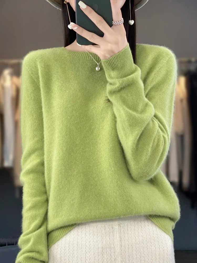 Jacinta | Women's Round Neck Long Sleeve Sweater - Beige - Image 4