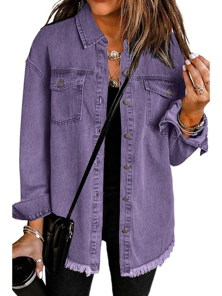 Jasmine | Women's Oversized Button Front Jacket - Black - Image 6