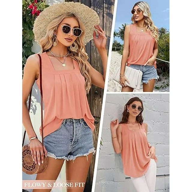 Nora™ | Sleeveless Top with Square Neckline