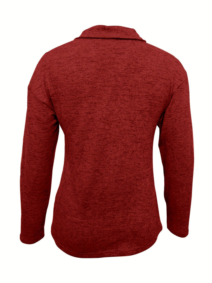 Juliana | Women's Half Zip Pullover Long Sleeve Casual Top - Khaki - Image 12