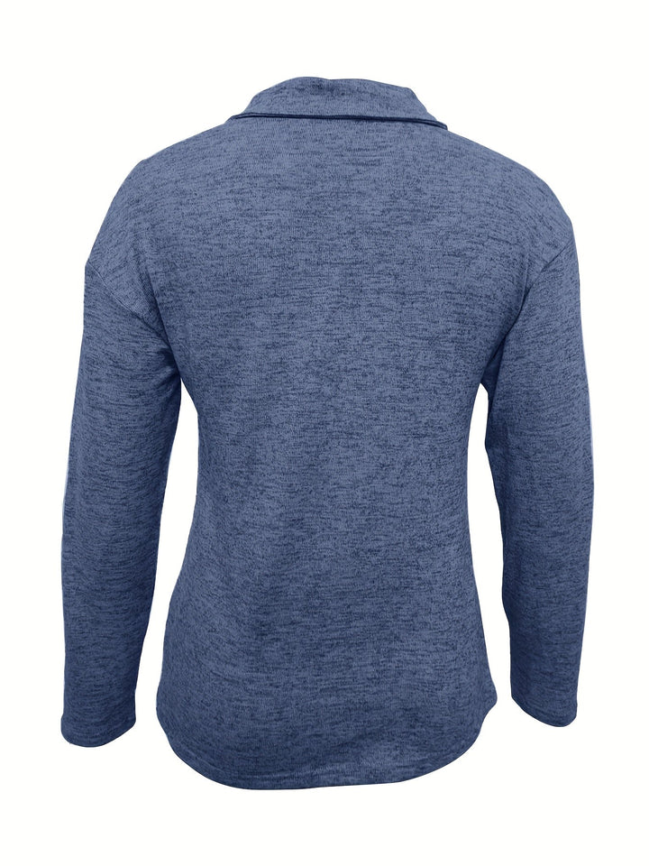 Juliana | Women's Half Zip Pullover Long Sleeve Casual Top - Khaki - Image 9