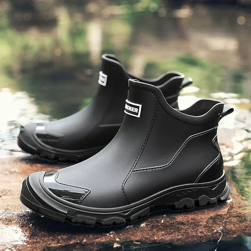 Juliette | Women's Slip On Black Ankle Boots - Black - Image 1