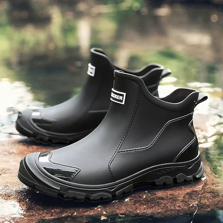 Juliette | Women's Slip On Black Ankle Boots - Black - Image 1