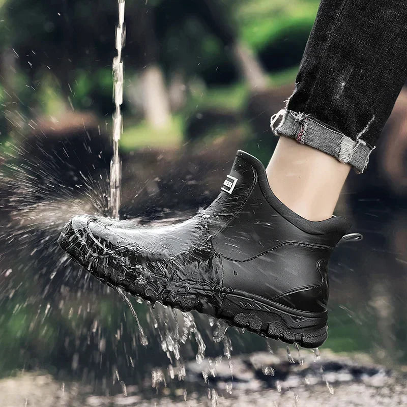 Juliette | Women's Slip On Black Ankle Boots - Black - Image 4