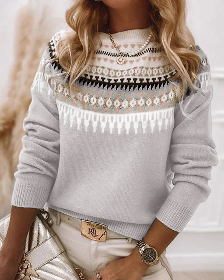 Juniper | Women's Fair Isle Round Neck Jumper - Teal - Image 2