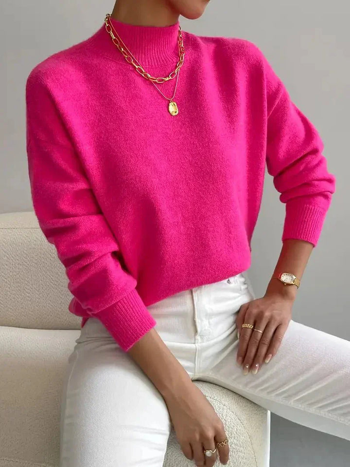 Kendra | Women's Mock Neck Long Sleeve Sweater - Green - Image 7