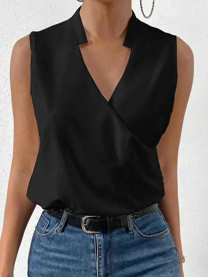 Kimara | Women's Floral V-Neck Sleeveless Blouse - Floral - Image 5