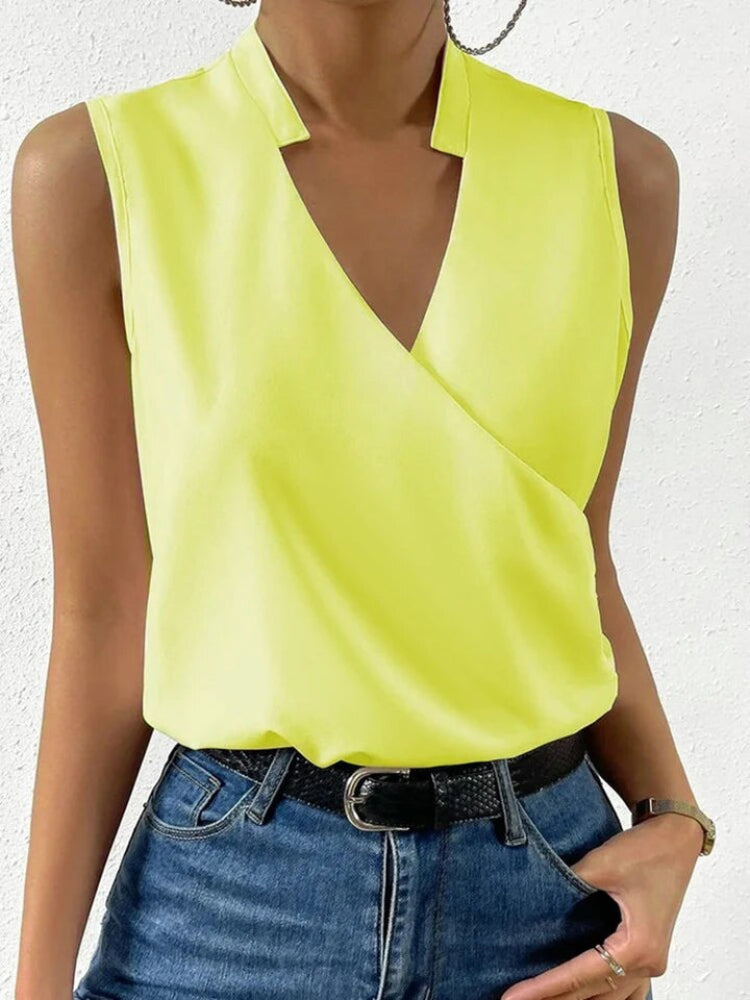 Kimara | Women's Floral V-Neck Sleeveless Blouse - Floral - Image 8