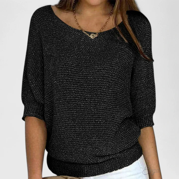Larissa | Women's V-Neck Long Sleeve Jumper - Blue - Image 5