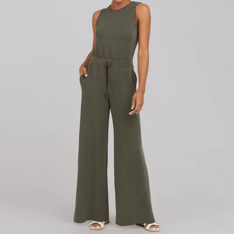 Lavette | Women's Wide Leg Jumpsuit Sleeveless - Beige - Image 2