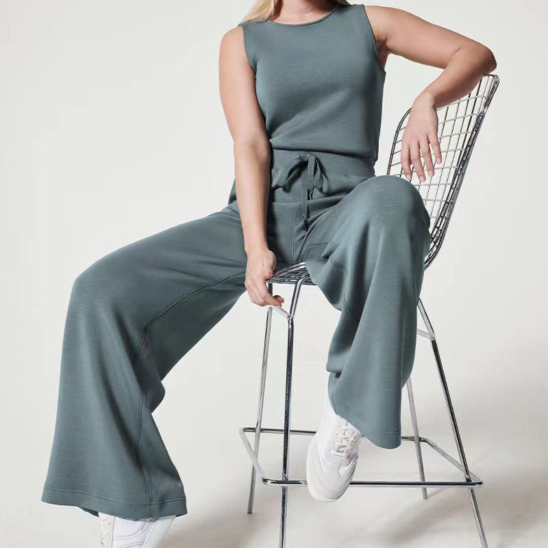 Lavette | Women's Wide Leg Jumpsuit Sleeveless - Beige - Image 3