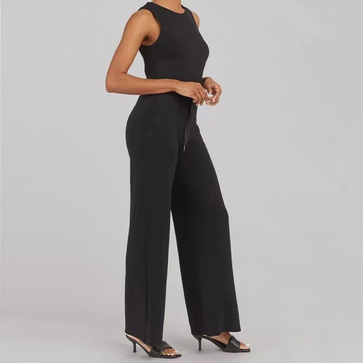 Lavette | Women's Wide Leg Jumpsuit Sleeveless - Beige - Image 4