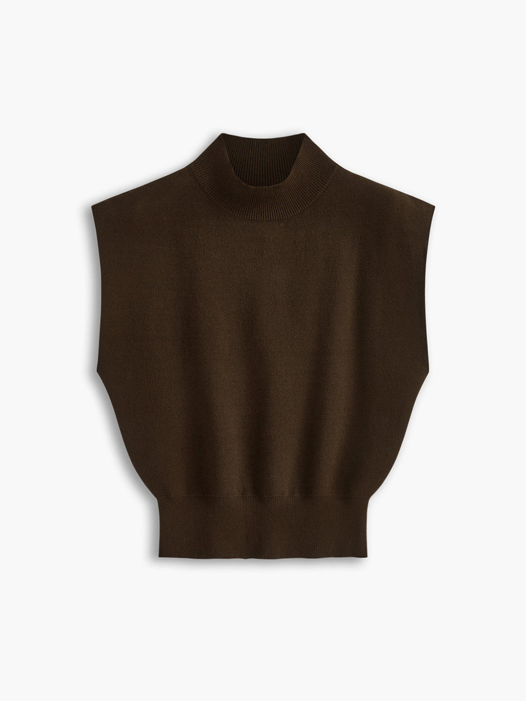 Mona | Women's Mock Neck Knit Sweater Vest Sleeveless Top